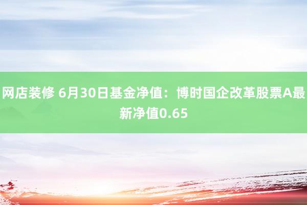 网店装修 6月30日基金净值：博时国企改革股票A最新净值0.65