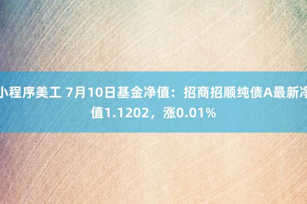 小程序美工 7月10日基金净值：招商招顺纯债A最新净值1.1202，涨0.01%