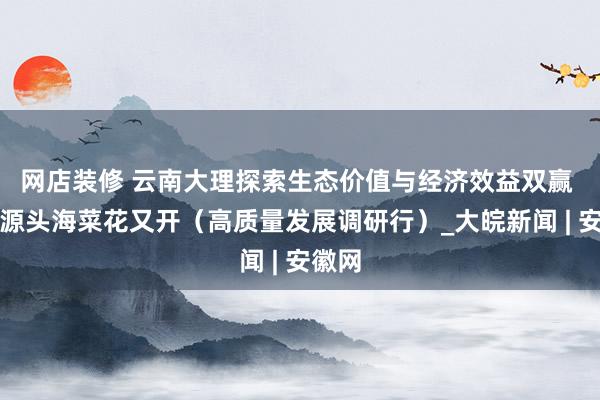 网店装修 云南大理探索生态价值与经济效益双赢 洱海源头海菜花又开（高质量发展调研行）_大皖新闻 | 安徽网