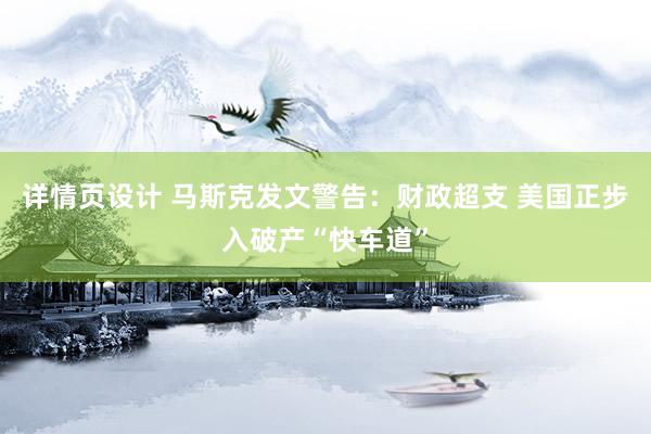 详情页设计 马斯克发文警告：财政超支 美国正步入破产“快车道”